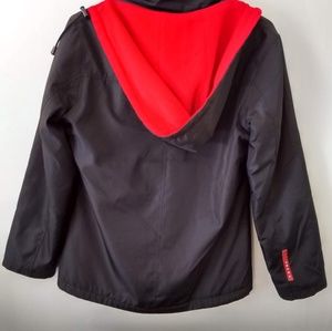 Prada Black Jacket with Red Hood